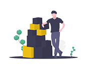 Man with boxes.